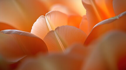 Wall Mural - Delicate Orange Flower Petals in Soft Focus on Vibrant Background