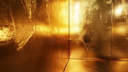 Wall Mural - luxurious golden interior with reflections and warm glow