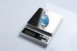 © New Africa - Laboratory scale with flask of sample on white background