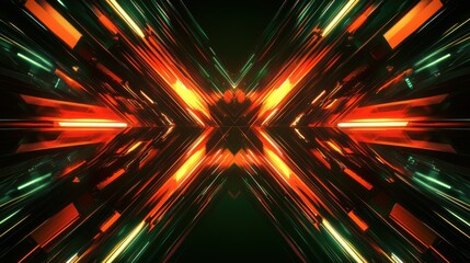 Wall Mural - vibrant abstract light burst pattern with energetic color strikes