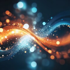 Wall Mural - Abstract Colorful Waves of Light and Bokeh Background for Design
