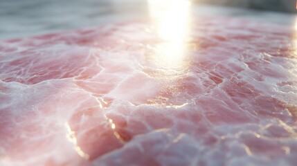 Wall Mural - close-up view of a shiny pink surface with soft light reflection