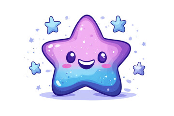 Poster - Cute blue dinosaur character with a smiling face and colorful features, perfect for children's illustrations and playful designs in various creative projects