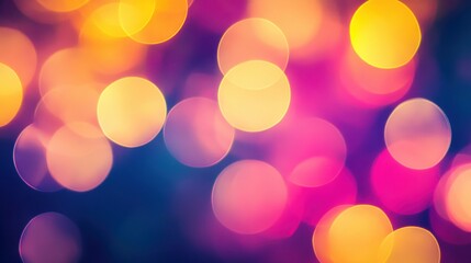Wall Mural - Colorful Bokeh Lights with Vibrant Circle Shapes in Abstract Background