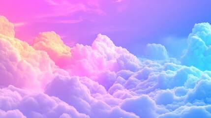 Wall Mural - Dreamy Abstract Sky with Colorful Clouds and Soft Pastel Tones