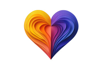 Poster - Colorful heart design with geometric shapes and vibrant patterns expressing love and creativity in a transparent background