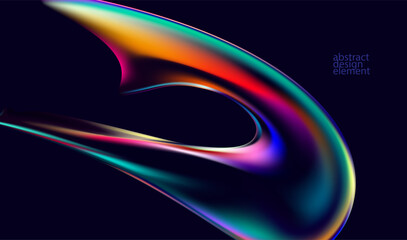 Wall Mural - abstract background of fluid iridescent shape. elegant vector wallpaper.