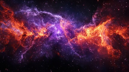 Wall Mural - Stunning Cosmic Nebula in Vibrant Colors and Celestial Background