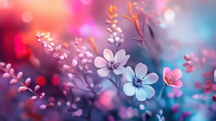 Wall Mural - Vibrant Floral Arrangement with Soft Focus in Dreamy Colors