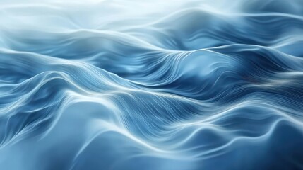 Wall Mural - abstract blue ocean waves in motion with fluid patterns and light