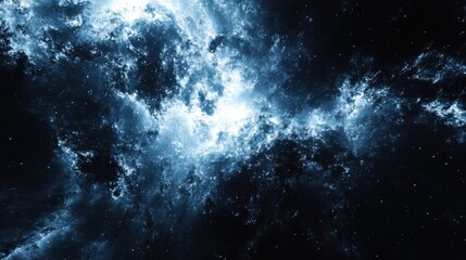 Wall Mural - Vast Cosmic Nebula with Bright Center and Distant Stars in Space