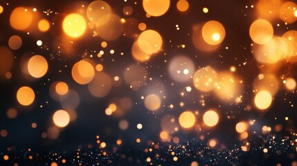 Wall Mural - warm golden bokeh background with soft glowing light effects
