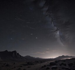Wall Mural - dark night sky, countless twinkling stars, distant galaxy , black, deep space background
