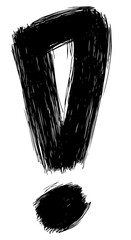 Wall Mural - png a exclamation mark scribble drawing hand-drawn sketch.
