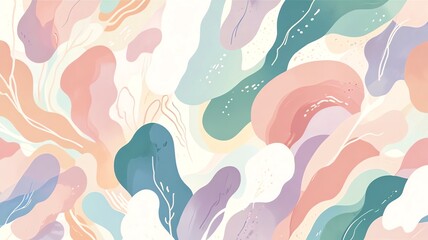 Wall Mural - pastel dreamscape: an abstract whimsical artwork