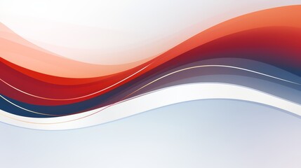 Aufkleber - Colorful wave with red, blue and white stripes. The colors are bright and bold, creating a sense of energy and movement. The wave appears to be flowing and dynamic