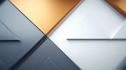 Fototapete - White and gold background with a black and white square in the center. The background is a combination of gold and white, creating a visually striking contrast with the black square