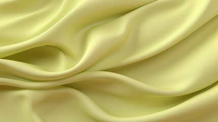 Poster - Yellow fabric with a wave pattern. The fabric is smooth and shiny. The color yellow is bright and cheerful