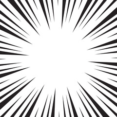 Aufkleber - Manga comic explosion, motion or movement effect, vector background. Manga anime cartoon radial speed lines and abstract pattern for comic book burst, flash ray or explode bang action