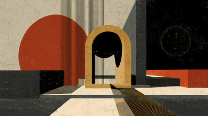 Wall Mural - Exploring surreal minimalist space in 3d design. minimalist. Illustration