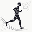 © rabby - Man running fast paper airplane speed success