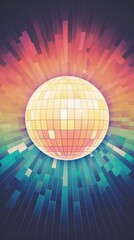 Canvas Print - disco ball sphere art illuminated.