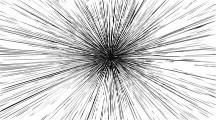 Poster - Abstract black and white radial speed lines pattern drawing comic effect. Vector illustration