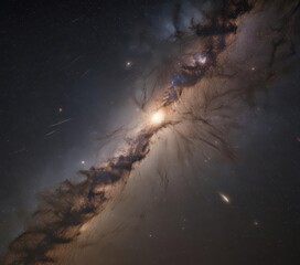 Wall Mural - milky way's galactic core, cosmic dust clouds, distant starlight , stellar, cosmic, space