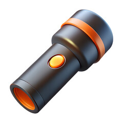 Wall Mural - black and orange flashlight 3d render isolated on transparent background