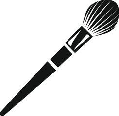 Aufkleber - Black and white illustration of a makeup brush. Vector illustration