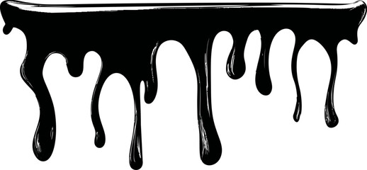 Poster - Black dripping paint against, creating a bold abstract effect. Vector illustration
