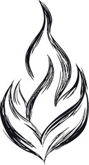 Poster - Abstract black ink flame illustration with bold brush strokes. Vector illustration