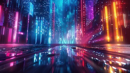 Abstract of digital shape or line and technological cyber style particle design connect in surreal electronic shape designing. High tech scenery express seamless pattern perfect for wallpaper. AIG53.