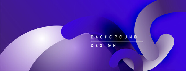 Aufkleber - Abstract purple background. Fluid shapes overlap creating dynamic visual effect. Modern design element for projects.