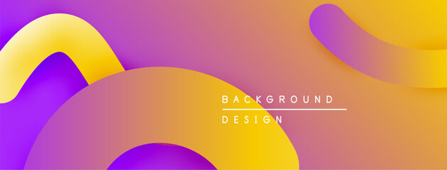 Aufkleber - Abstract fluid shapes, vibrant colors blend. Gradient background creates modern design. Text reads background design.