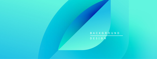 Wall Mural - abstract fluid shapes, turquoise hues, gradient design. modern aesthetic, clean composition, simple 