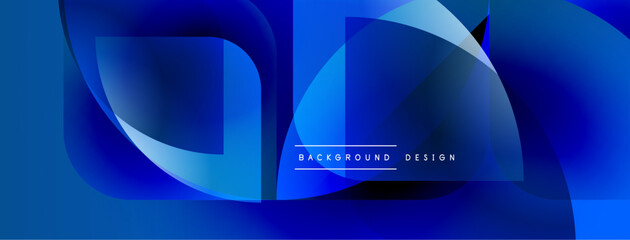 Aufkleber - Abstract blue design. Smooth shapes overlap, creating dynamic visual effect. Modern background suitable for digital projects.