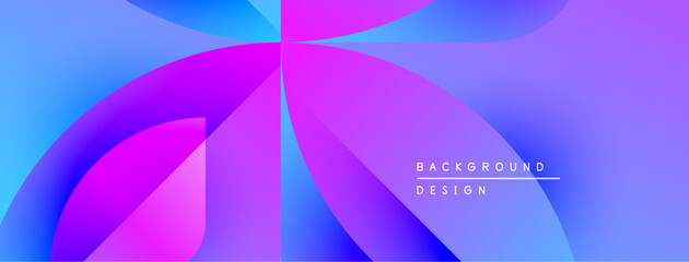 Leinwandbilder - Abstract fluid shapes blend vibrant blues, purples. Modern design evokes energy, movement. Text reads background design.