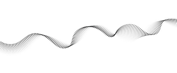 Leinwandbilder - Flowing Dot Wave halftone gradient pattern on transparent background	
