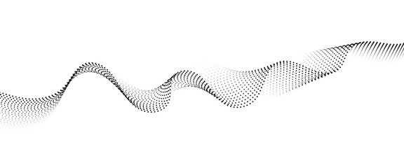 Leinwandbilder - Flowing Dot Wave halftone gradient pattern on transparent background	
