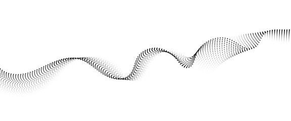 Leinwandbilder - Flowing Dot Wave halftone gradient pattern on transparent background	
