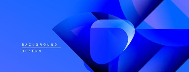 Aufkleber - Abstract blue design. Overlapping shapes create dynamic visual effect. Modern background suitable for digital projects.
