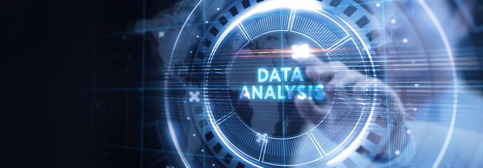 Wall Mural - Data Analysis for Business and Finance Concept. Information report for digital business strategy. Business, technology, internet and networking concept.