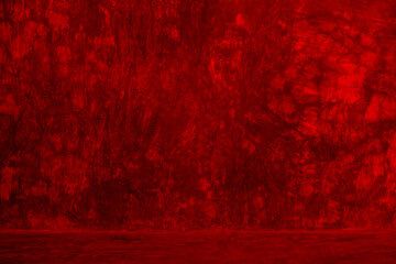 Leinwandbilder - Wall interior background, studio and backdrops show products.with shadow from window color Red background for text insertion and presentation product	