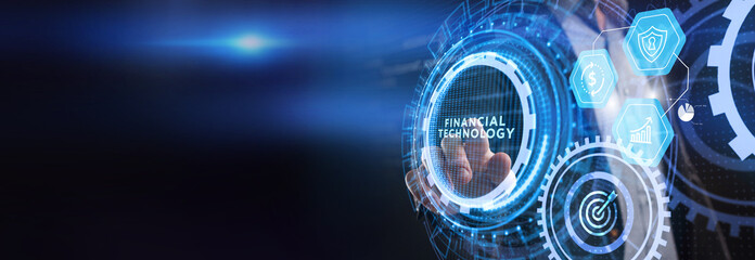 Wall Mural - Fintech -financial technology concept. Business, Technology, Internet and network concept.