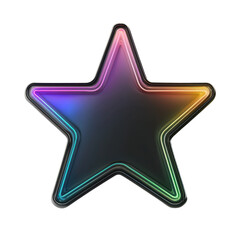 Wall Mural - colorful neon star shape on a black background for creative designs