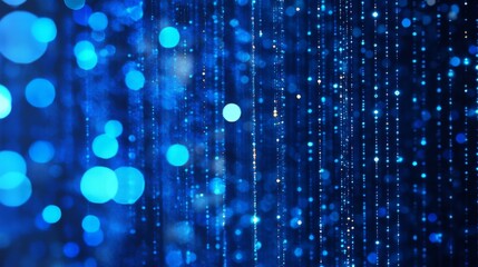 Wall Mural - abstract digital background of glowing blue dots forming a futuristic data flow pattern, symbolizing