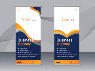 Wall Mural - business banner roll up set, standee banner template. modern banner.