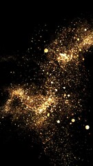 Wall Mural - Golden Glitter Particles loop transparent video vertical social media motion background v07