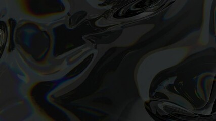 Wall Mural - Abstract animation of dark, viscous liquid metal with subtle iridescent highlights swirling and flowing. Moody, elegant, and mysterious background